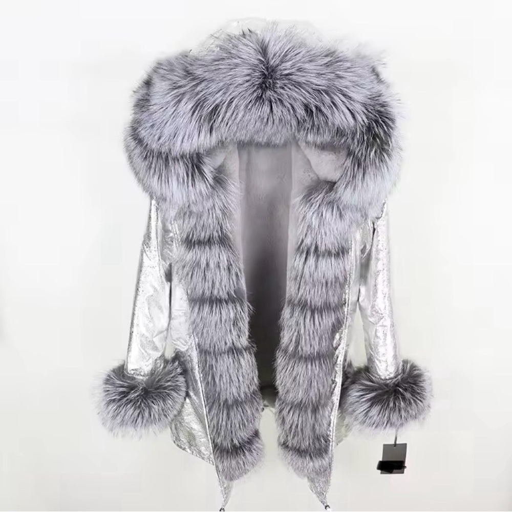 Real fox fur coat